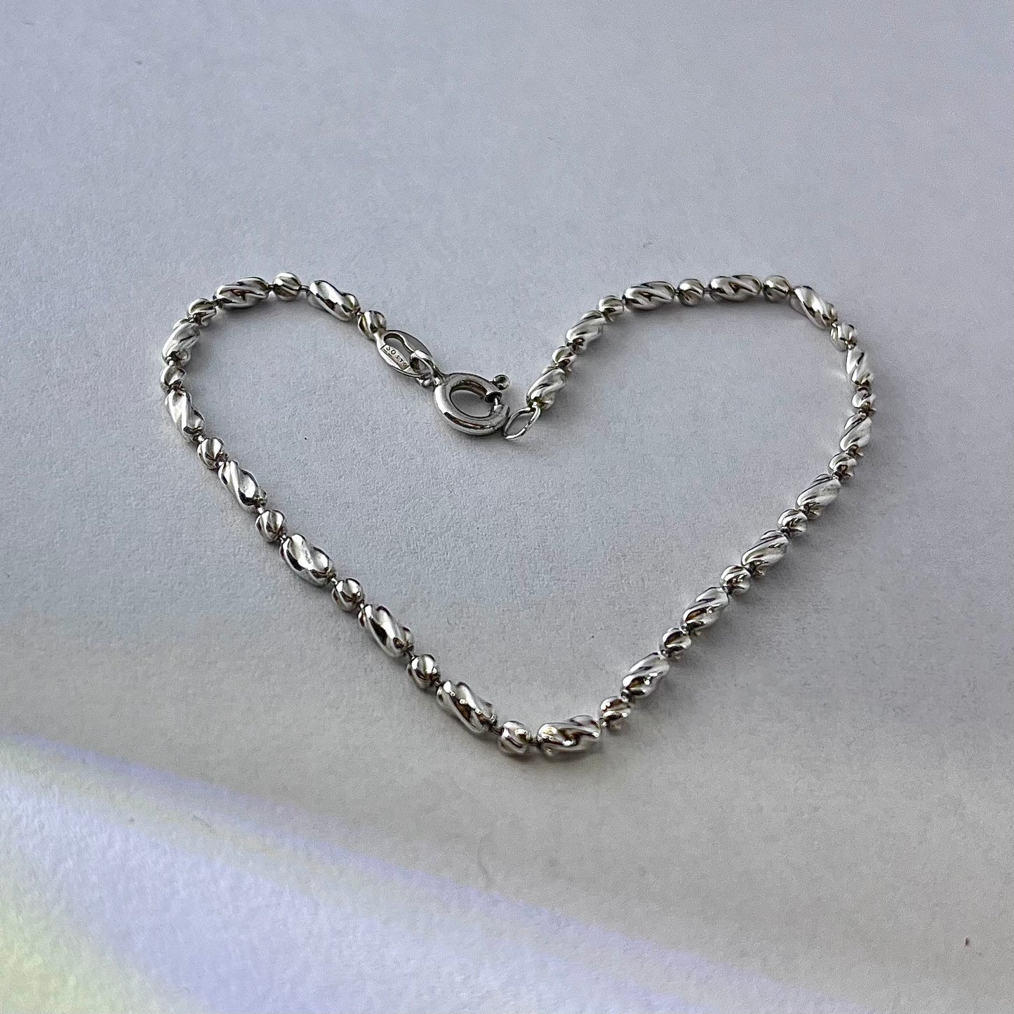 Sterling Ball Bead Bracelet With a Twist