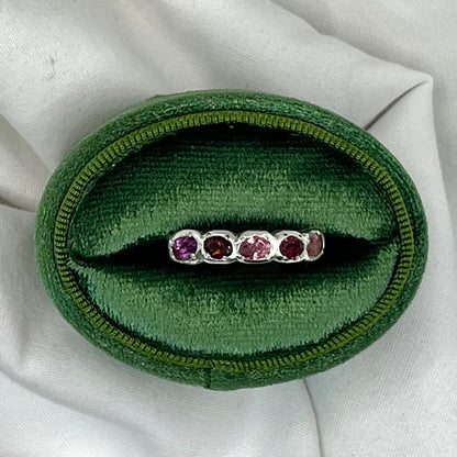 Tourmaline Garnet 5 Stone Ring
