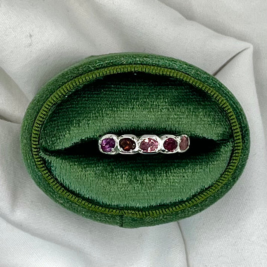 Tourmaline Garnet 5 Stone Ring