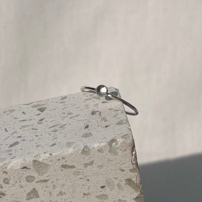 April White Topaz Dainty Birthstone Ring