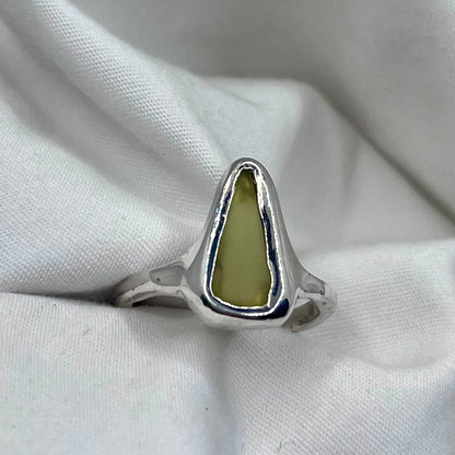 Yellow Triangle Hawaii Sea Glass Ring