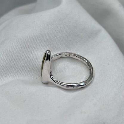 Yellow Triangle Hawaii Sea Glass Ring